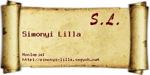 Simonyi Lilla névjegykártya